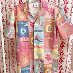 Zara x Assouline Travel Books Button Down Shirt